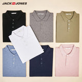 JackJones Men's Solid Color Cotton Turn-down Collar Polo Shirt Menswear 219106516