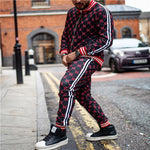 New Colorful Plaid Men Casual Zipper Set Autumn Tracksuit Set Male Sweatshirt Pocket Fashion Jackets Men Tracksuit Sets Mens set