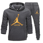 New Men  Hoodies Suit Fleece Warm Jordan 23 Tracksuit Men Sweatshirt Suit Hoodie+Sweat pants Jogging Homme Hooded Tracksuit XXL