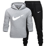 2019 BrandTrack suit Fashion Men Sportswear  Two Piece Sets All Cotton Thick hoodie+Pants Tracksuit Male Sets