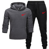 2019 BrandTrack suit Fashion Men Sportswear  Two Piece Sets All Cotton Thick hoodie+Pants Tracksuit Male Sets