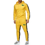 new Long Sleeve Hoodie Sweatshirt + sweatpants Sportswear crocodile men Suit fleece Autumn And Winter Trousers Sports Set Women