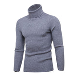 SHUJIN Spring Warm Turtleneck Sweater Men Fashion Solid Knitted Mens Sweaters 2018 Casual Male Double Collar Slim  Pullover