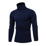 SHUJIN Spring Warm Turtleneck Sweater Men Fashion Solid Knitted Mens Sweaters 2018 Casual Male Double Collar Slim  Pullover