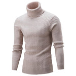 SHUJIN Spring Warm Turtleneck Sweater Men Fashion Solid Knitted Mens Sweaters 2018 Casual Male Double Collar Slim  Pullover